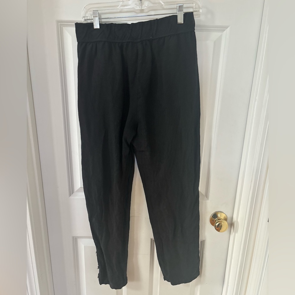 Raquel Allegra black linen pants elastic waist size 1